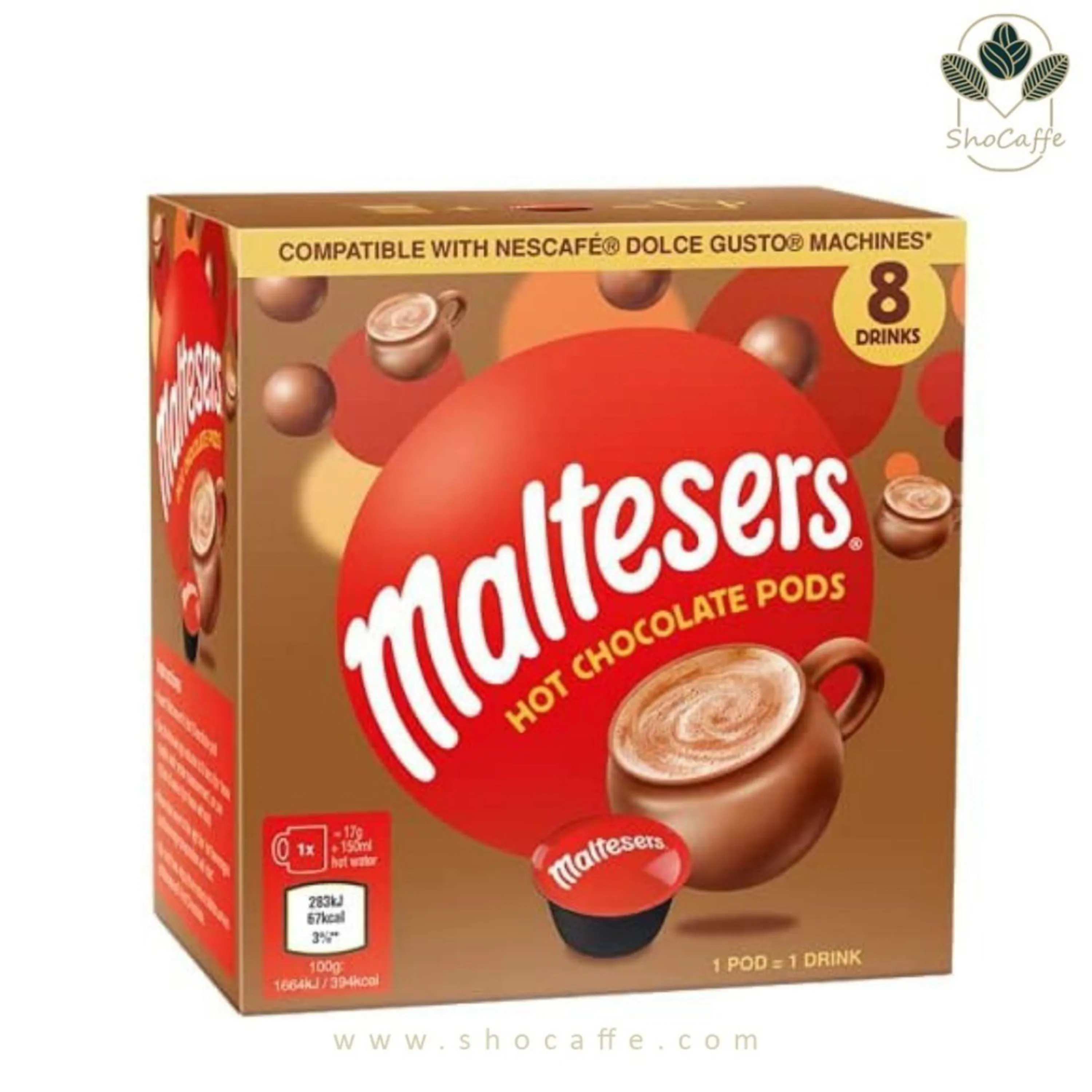 کپسول قهوه دولچه گوستو هات چاکلت مدل مالتیزر Maltesers